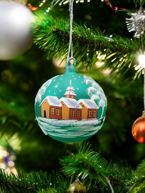Green glass ball ornament