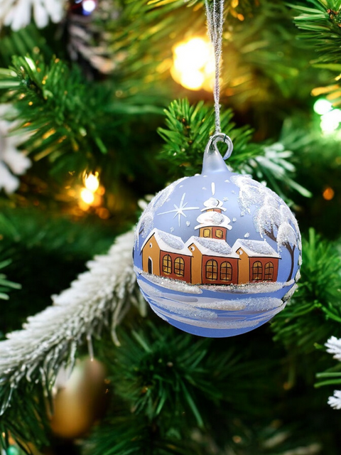 Light blue glass ball ornament