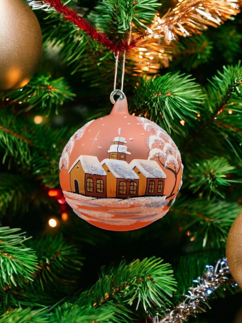 Orange glass ball ornament