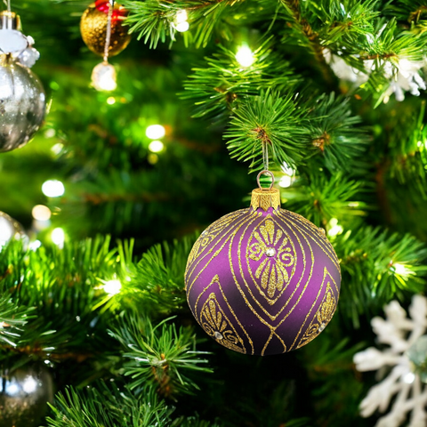 Purple Glass Ball Ornament