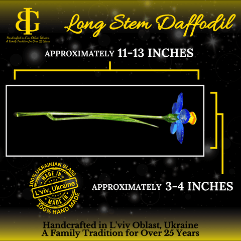 Yellow Glass Daffodil - Handcrafted Long Stem Flower