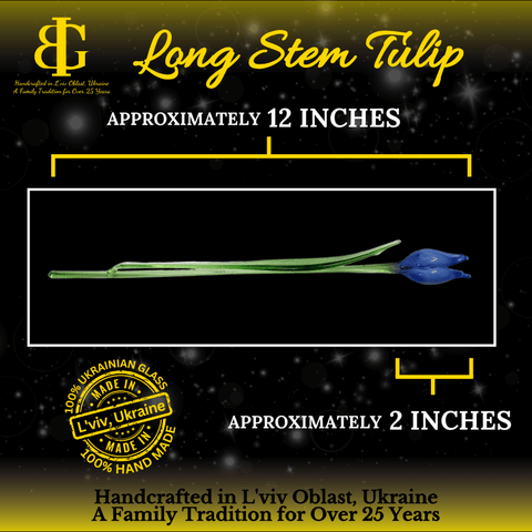 Purple Glass Tulip - Handcrafted Long Stem Flower