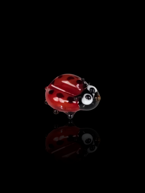 Ladybug Figurine, Mini Glass Murano Quality Lampworking Glass Figurine, Hand Made In Ukraine, A Great Addition To Your Collection
