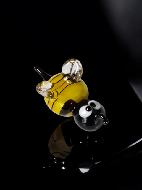 Bee Figurine, Mini Glass Murano Quality Lampworking Glass Figurine, Hand Made In Ukraine, A Great Addition To Your Collection