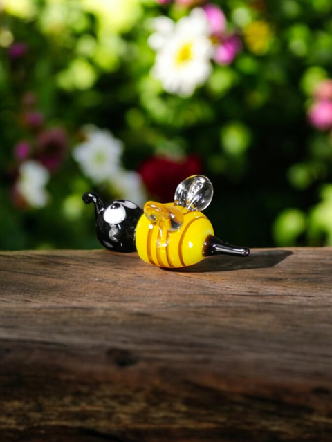 Bee Figurine, Mini Glass Murano Quality Lampworking Glass Figurine, Hand Made In Ukraine, A Great Addition To Your Collection