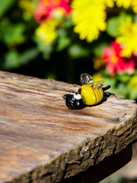 Bee Figurine, Mini Glass Murano Quality Lampworking Glass Figurine, Hand Made In Ukraine, A Great Addition To Your Collection