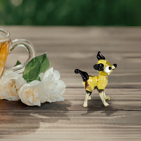 Glass deer mini figurine