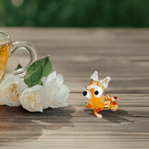 Glass deer mini figurine