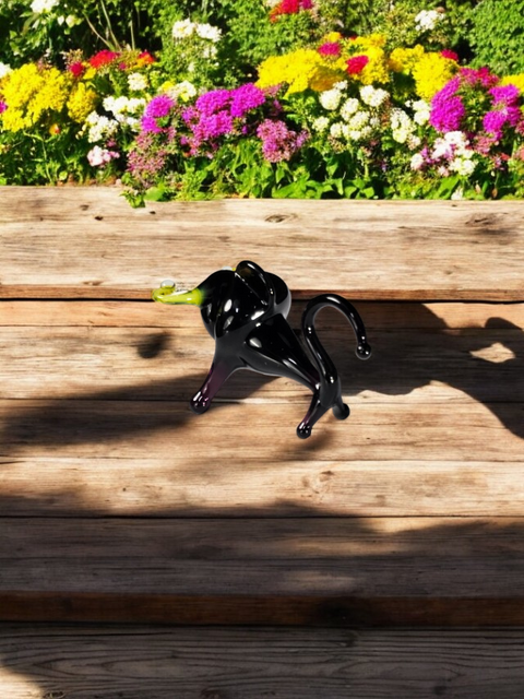 Black Bull Figurine, Mini Glass Murano Quality Lampworking Glass Figurine, Hand Made In Ukraine, A Great Addition To Your Collection