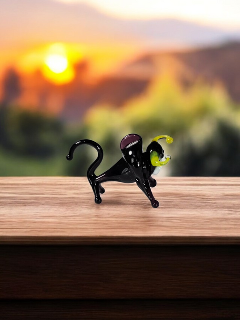 Black Bull Figurine, Mini Glass Murano Quality Lampworking Glass Figurine, Hand Made In Ukraine, A Great Addition To Your Collection