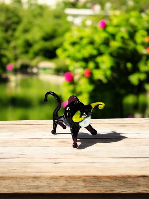 Black Bull Figurine, Mini Glass Murano Quality Lampworking Glass Figurine, Hand Made In Ukraine, A Great Addition To Your Collection