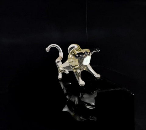 Grey Bull Figurine, Mini Glass Murano Quality Lampworking Glass Figurine, Hand Made In Ukraine, A Great Addition To Your Collection