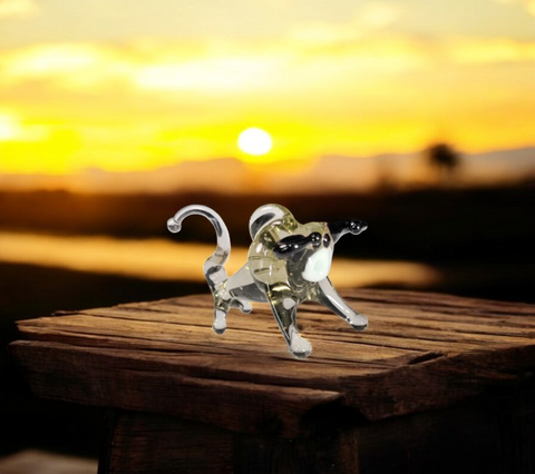 Grey Bull Figurine, Mini Glass Murano Quality Lampworking Glass Figurine, Hand Made In Ukraine, A Great Addition To Your Collection