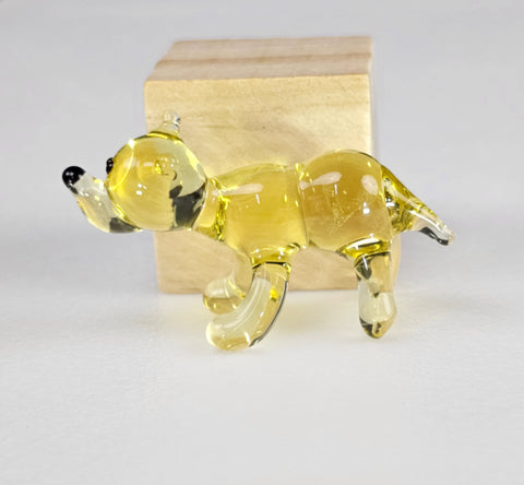 Amber Glass Bear Figurine, Handmade Murano Quality Design - Small