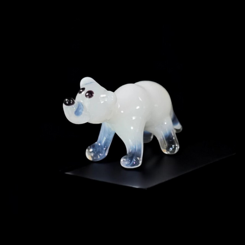 Polar Bear Figurine, Mini Glass Murano Quality Lampworking Glass Figurine, Hand Made In Ukraine, A Great Addition To Your Collection