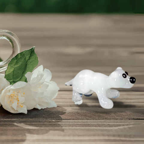 Glass bear mini figurine