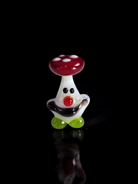 Mushroom Head Figurine, Mini Glass Murano Quality Lampworking Glass Figurine, Hand Made In Ukraine, A Great Addition To Your Collection