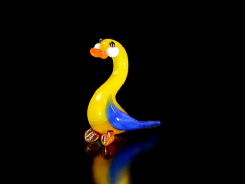 Goose Figurine, Mini Glass Murano Quality Lampworking Glass Figurine, Hand Made In Ukraine, A Great Addition To Your Collection