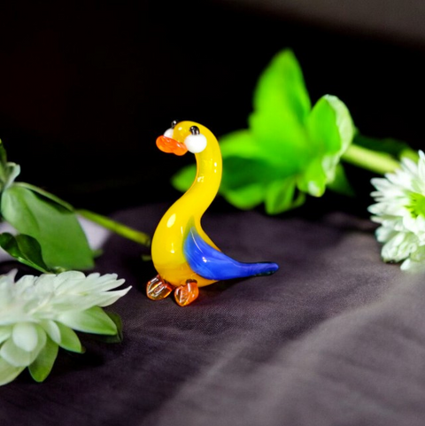 Goose Figurine, Mini Glass Murano Quality Lampworking Glass Figurine, Hand Made In Ukraine, A Great Addition To Your Collection