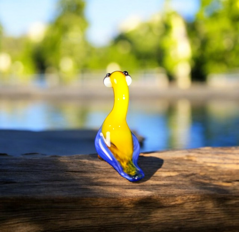 Goose Figurine, Mini Glass Murano Quality Lampworking Glass Figurine, Hand Made In Ukraine, A Great Addition To Your Collection