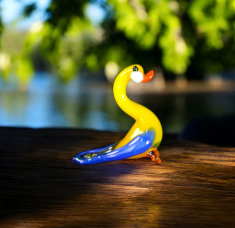 Goose Figurine, Mini Glass Murano Quality Lampworking Glass Figurine, Hand Made In Ukraine, A Great Addition To Your Collection