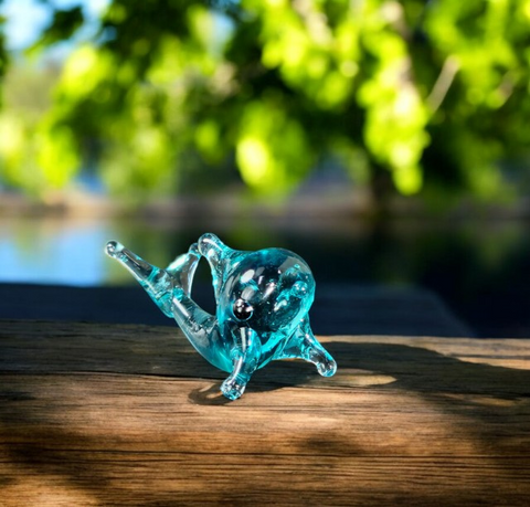 Dolphin Figurine, Mini Glass Murano Quality Lampworking Glass Figurine, Hand Made In Ukraine, A Great Addition To Your Collection