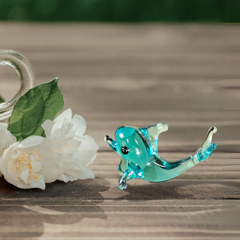 Glass dolphin mini figurine
