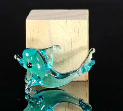 Dolphin Figurine, Mini Glass Murano Quality Lampworking Glass Figurine, Hand Made In Ukraine, A Great Addition To Your Collection
