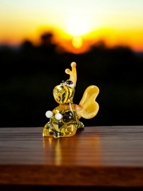 Amber/Ivory Dragon Figurine, Mini Glass Murano Quality Lampworking Glass Figurine, Hand Made In Ukraine, A Great Addition To Your Collection