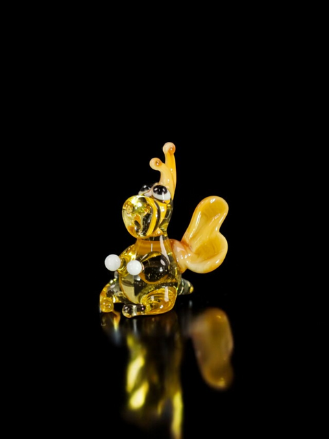 Amber/Ivory Dragon Figurine, Mini Glass Murano Quality Lampworking Glass Figurine, Hand Made In Ukraine, A Great Addition To Your Collection