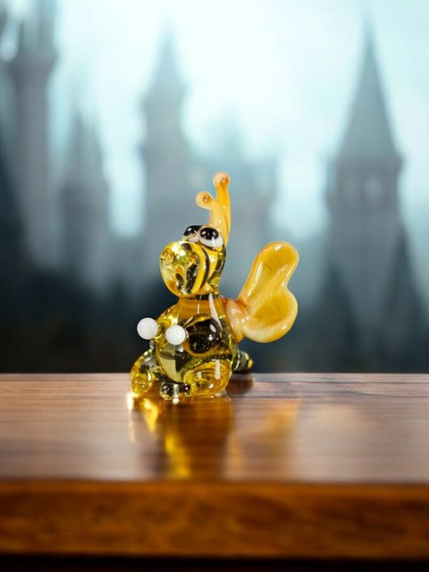 Amber/Ivory Dragon Figurine, Mini Glass Murano Quality Lampworking Glass Figurine, Hand Made In Ukraine, A Great Addition To Your Collection