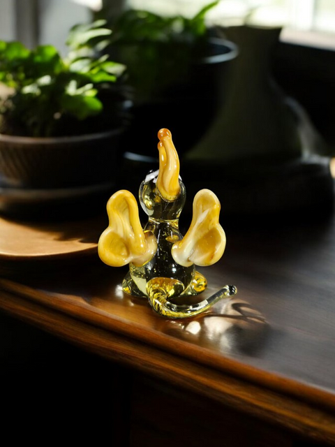 Amber/Ivory Dragon Figurine, Mini Glass Murano Quality Lampworking Glass Figurine, Hand Made In Ukraine, A Great Addition To Your Collection