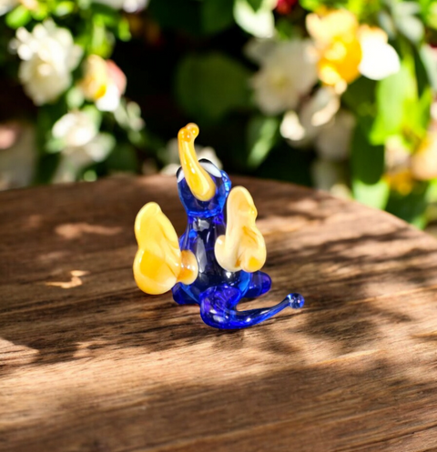 Blue/Ivory Dragon Figurine, Mini Glass Murano Quality Lampworking Glass Figurine, Hand Made In Ukraine, A Great Addition To Your Collection