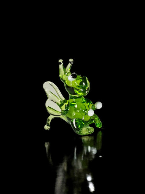 Green Dragon Figurine, Mini Glass Murano Quality Lampworking Glass Figurine, Hand Made In Ukraine, A Great Addition To Your Collection