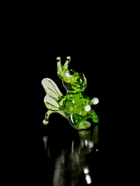 Green Glass Dragon Figurine, Handmade Murano Quality Design - Small