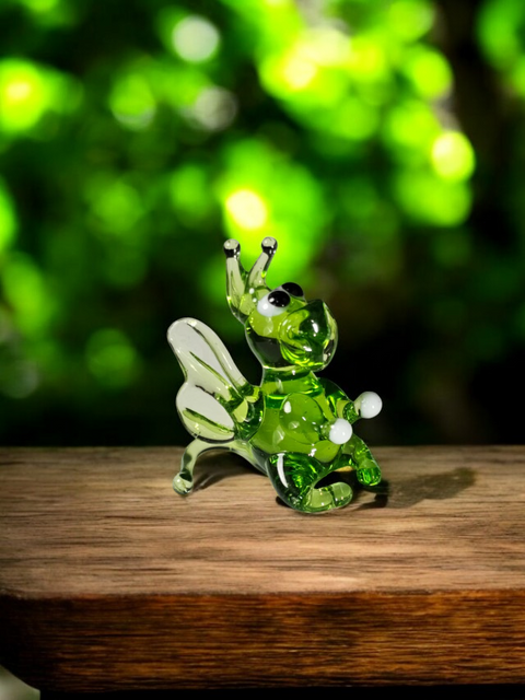 Green Dragon Figurine, Mini Glass Murano Quality Lampworking Glass Figurine, Hand Made In Ukraine, A Great Addition To Your Collection