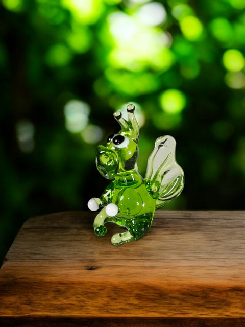 Green Dragon Figurine, Mini Glass Murano Quality Lampworking Glass Figurine, Hand Made In Ukraine, A Great Addition To Your Collection