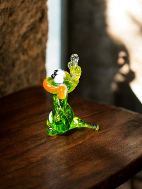 Frog With Crown Figurine, Mini Glass Murano Quality Lampworking Glass Figurine, Hand Made In Ukraine, A Great Addition To Your Collection