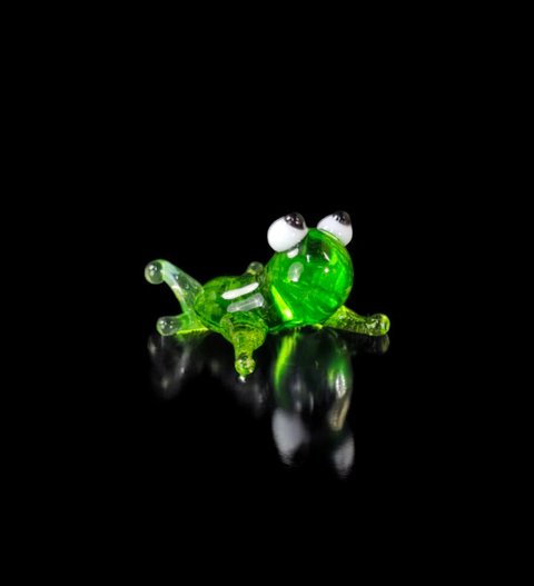 Frog Figurine, Mini Glass Murano Quality Lampworking Glass Figurine, Hand Made In Ukraine, A Great Addition To Your Collection