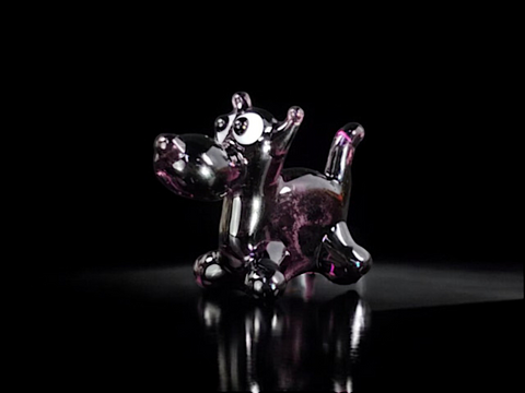 Purple Glass Scotty Dog Figurine, Handmade Murano Quality Design - Small