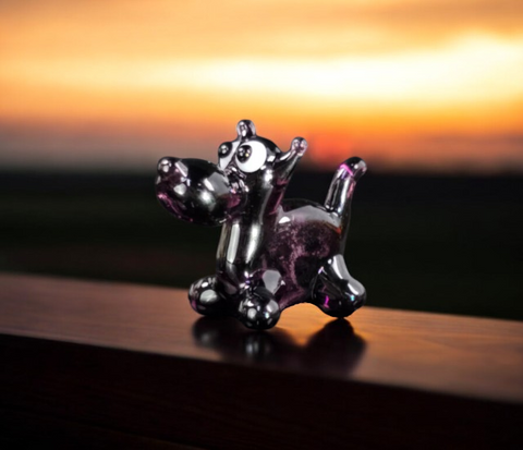 Scotty Dog Figurine, Mini Glass Murano Quality Lampworking Glass Figurine, Hand Made In Ukraine, A Great Addition To Your Collection