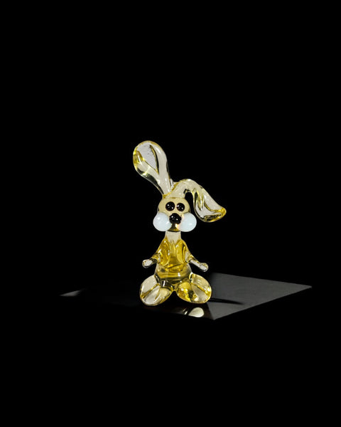 Amber Glass Rabbit Figurine, Handmade Murano Quality Design - Small