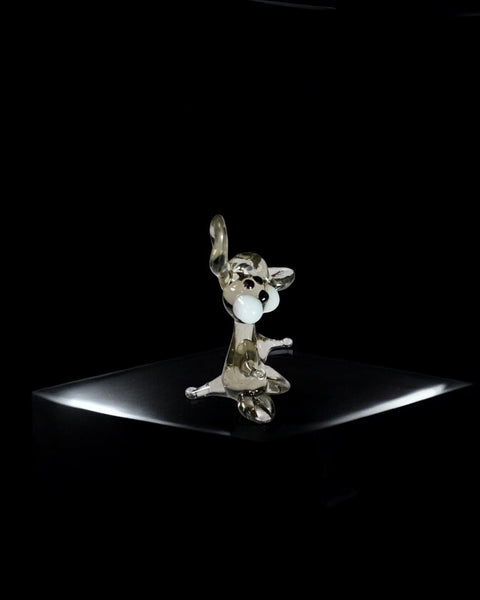 Clear Rabbit Figurine, Mini Glass Murano Quality Lampworking Glass Figurine, Hand Made In Ukraine, A Great Addition To Your Collection