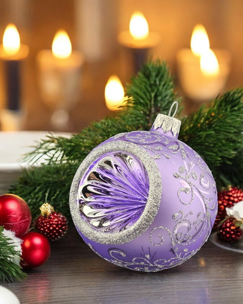 Lavender Blown Glass Ornament - Lavender Refractor Design