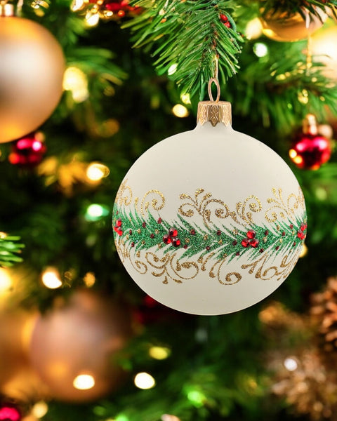 White Glass Ball Ornament