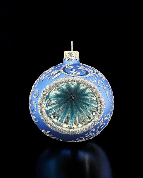 Light Blue Blown Glass Ornament - Light Blue Refractor