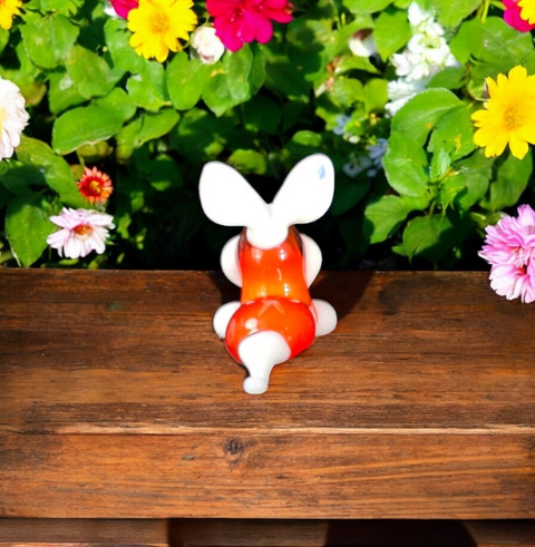 Red Bunny Rabbit Figurine, Mini Glass Murano Quality Lampworking Glass Figurine, Hand Made In Ukraine, A Great Addition To Your Collection