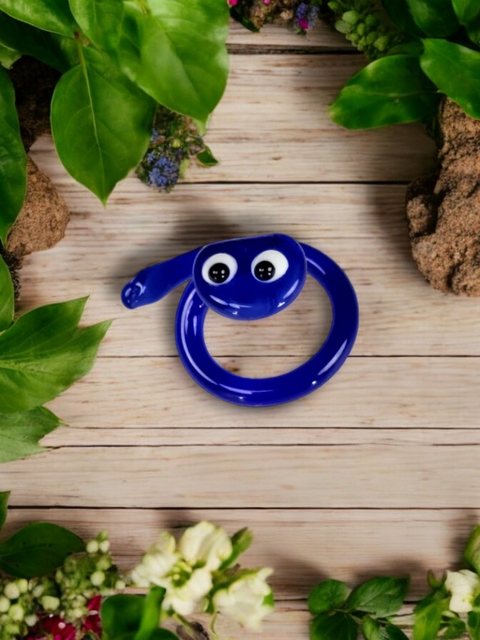 Blue Snake Figurine, Mini Glass Murano Quality Lampworking Glass Figurine, Hand Made In Ukraine, A Great Addition To Your Collection