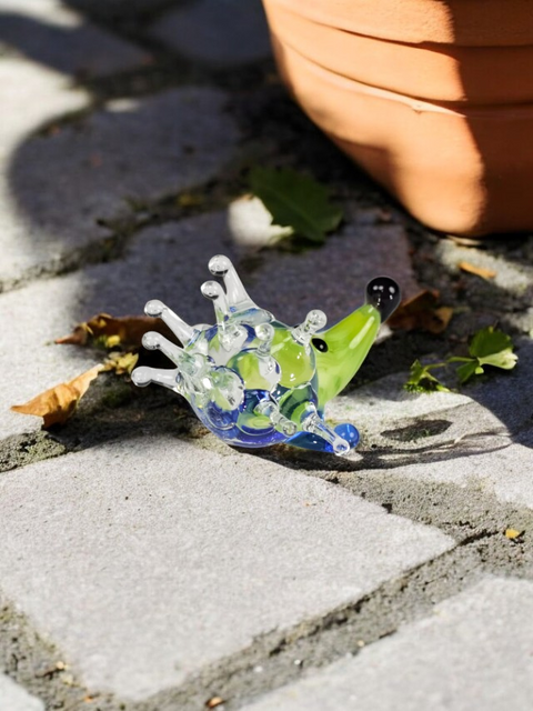 Green Porcupine Figurine, Mini Glass Murano Quality Lampworking Glass Figurine, Hand Made In Ukraine, A Great Addition To Your Collection