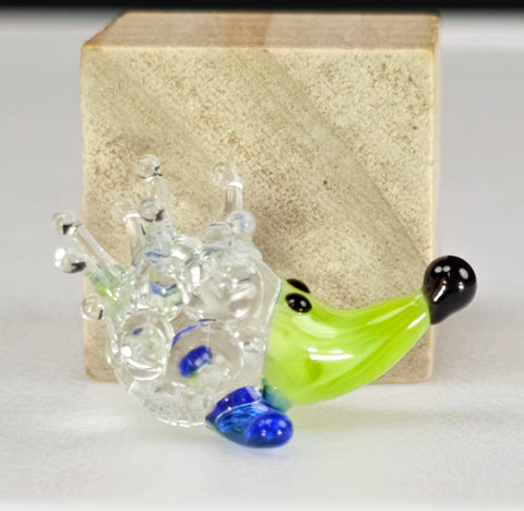 Green Porcupine Figurine, Mini Glass Murano Quality Lampworking Glass Figurine, Hand Made In Ukraine, A Great Addition To Your Collection